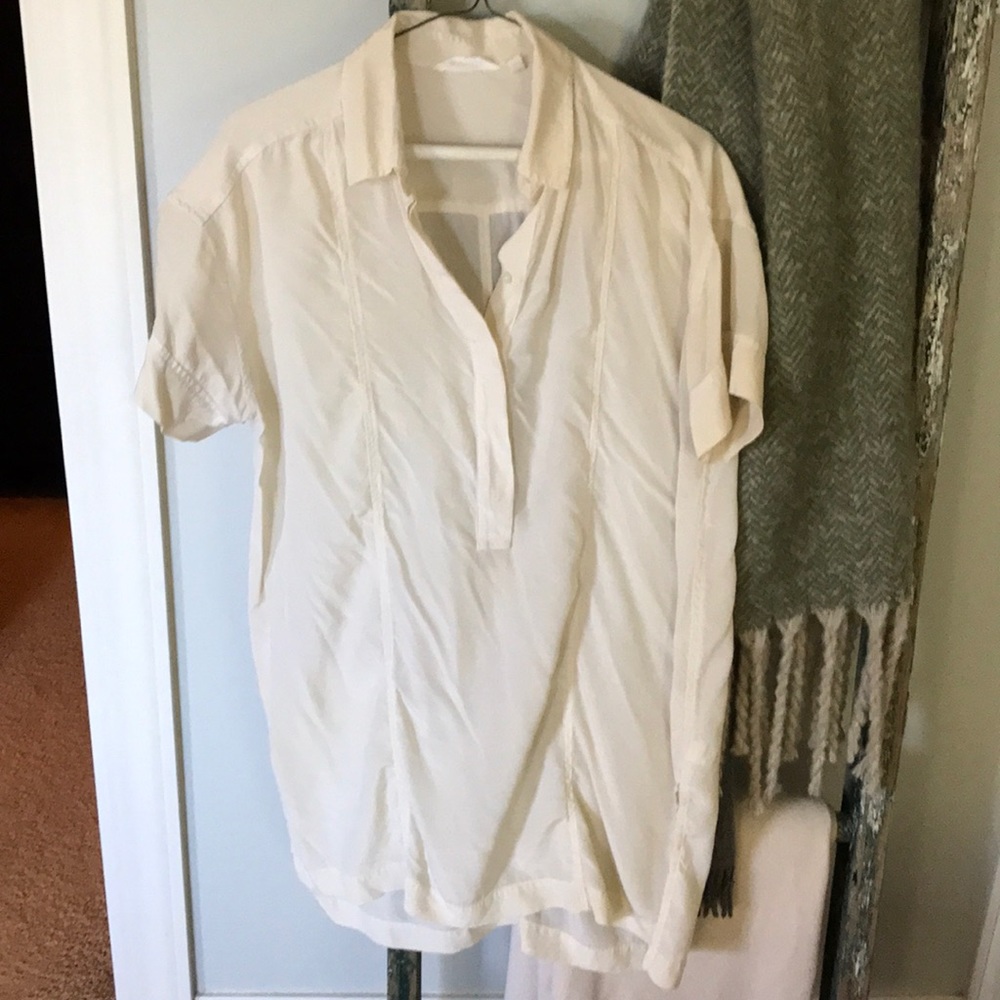 Athleta silk short sleeve collar tunic